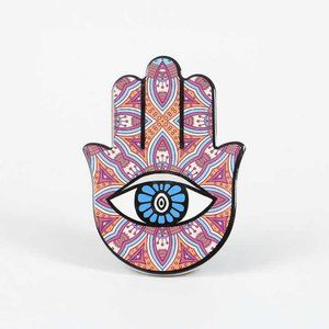 Perfect artistic gift Ceramic Drinks Magnetic Coasters Holder Slice Hamsa Hand